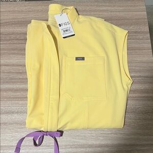 Figs Limited Edition Rafaela Wide Leg Jumpsuit in Butter Yellow. Size XS Tall.